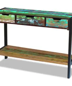 vidaXL Sideboard 3 Drawers Solid Reclaimed Wood