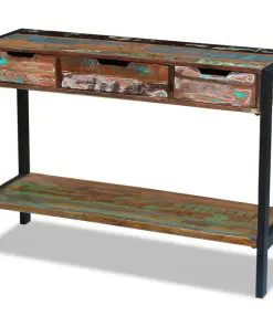 vidaXL Sideboard 3 Drawers Solid Reclaimed Wood