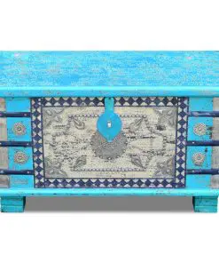 vidaXL Storage Chest Blue Mango Wood 80x40x45 cm