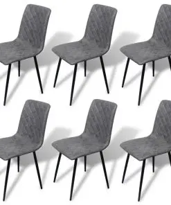 vidaXL Dining Chairs 6 pcs Grey Faux Leather