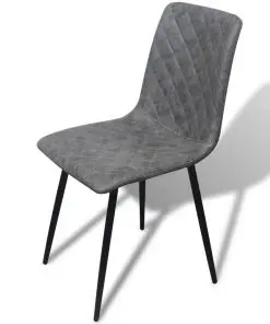 vidaXL Dining Chairs 6 pcs Grey Faux Leather