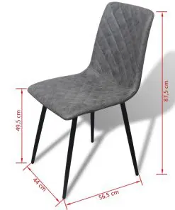 vidaXL Dining Chairs 6 pcs Grey Faux Leather