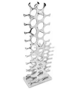 vidaXL Wine Rack Aluminium Silver 27 Bottles