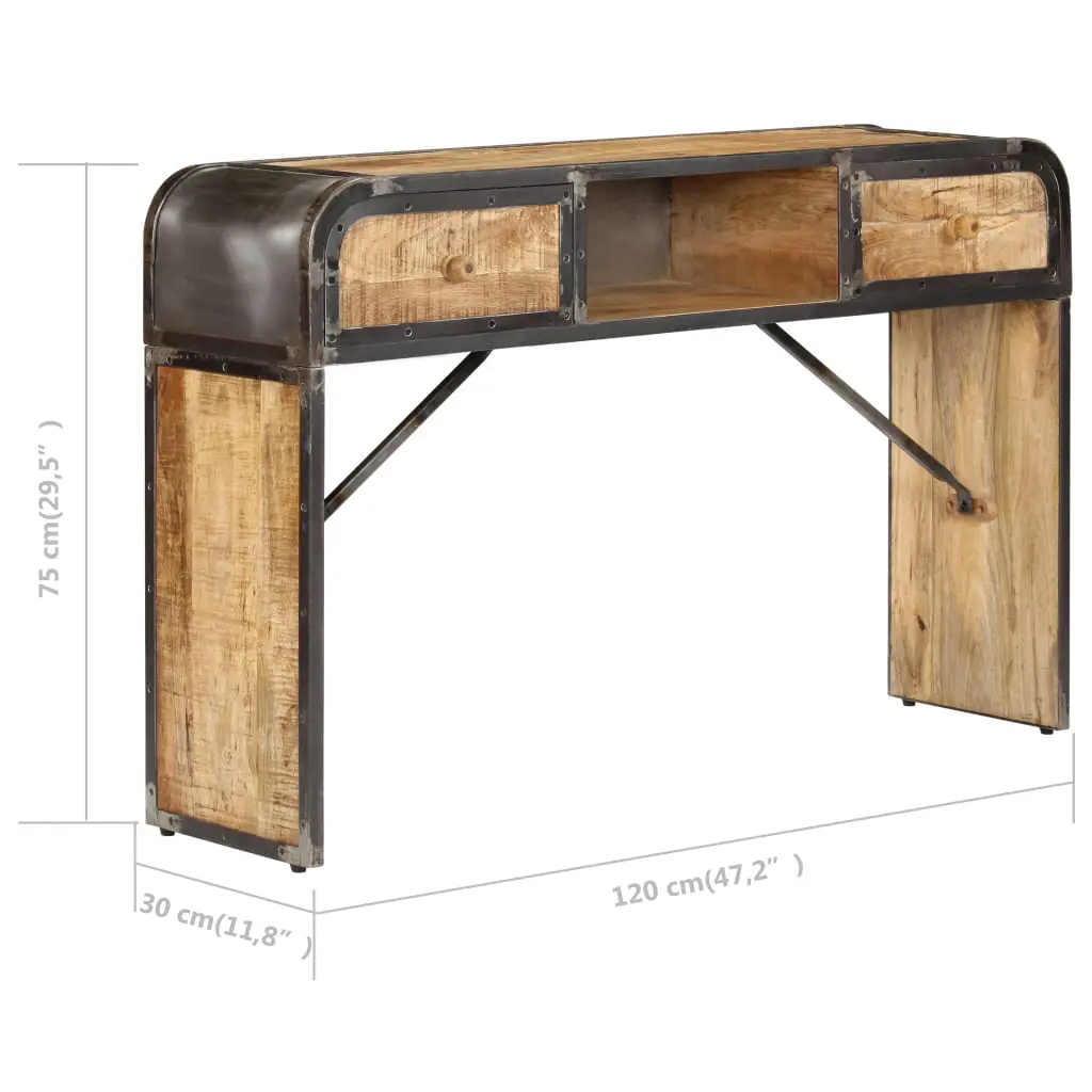 vidaXL Sideboard 120x30x75 cm Solid Mango Wood