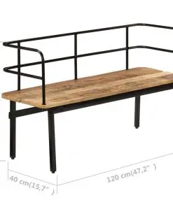 vidaXL Bench 120x40x70 cm Solid Mango Wood
