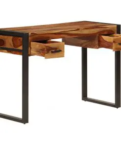vidaXL Desk with 2 Drawers 110x50x77 cm Solid Sheesham Wood