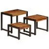vidaXL Nesting Tables 3 pcs Solid Sheesham Wood