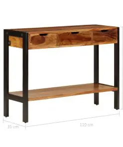 vidaXL Sideboard with 3 Drawers 110x35x75 cm Solid Sheesham Wood