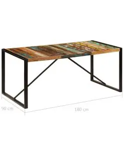 vidaXL Dining Table 180x90x75 cm Solid Reclaimed Wood