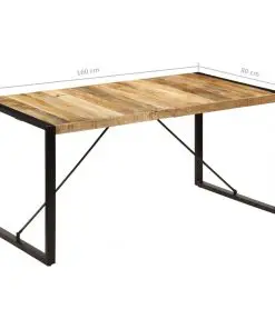vidaXL Dining Table 160x80x75 cm Solid Mango Wood