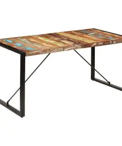 vidaXL Dining Table 160x80x75 cm Solid Reclaimed Wood