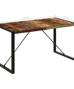 vidaXL Dining Table 140x70x75 cm Solid Reclaimed Wood