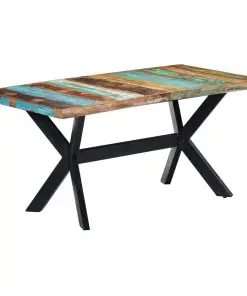 vidaXL Dining Table 160x80x75 cm Solid Reclaimed Wood