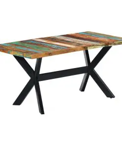 vidaXL Dining Table 160x80x75 cm Solid Reclaimed Wood