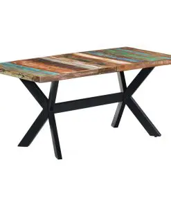 vidaXL Dining Table 160x80x75 cm Solid Reclaimed Wood