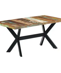vidaXL Dining Table 160x80x75 cm Solid Reclaimed Wood
