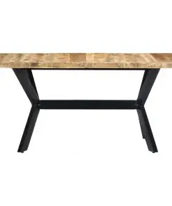 vidaXL Dining Table 140x70x75 cm Solid Rough Mango Wood