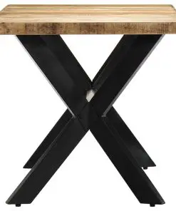 vidaXL Dining Table 140x70x75 cm Solid Rough Mango Wood