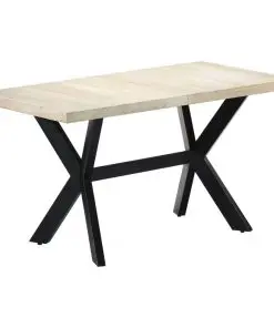 vidaXL Dining Table 140x70x75 cm Solid Bleached Mango Wood