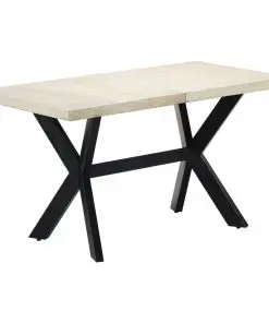 vidaXL Dining Table 140x70x75 cm Solid Bleached Mango Wood