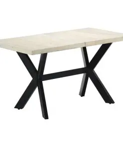 vidaXL Dining Table 140x70x75 cm Solid Bleached Mango Wood