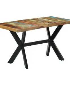 vidaXL Dining Table 140x70x75 cm Solid Reclaimed Wood