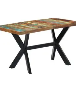 vidaXL Dining Table 140x70x75 cm Solid Reclaimed Wood
