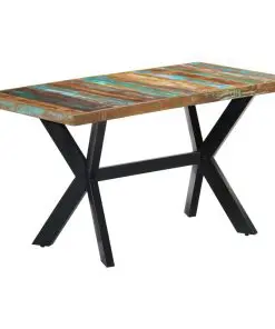 vidaXL Dining Table 140x70x75 cm Solid Reclaimed Wood