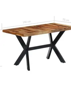 vidaXL Dining Table 140x70x75 cm Solid Sheesham Wood