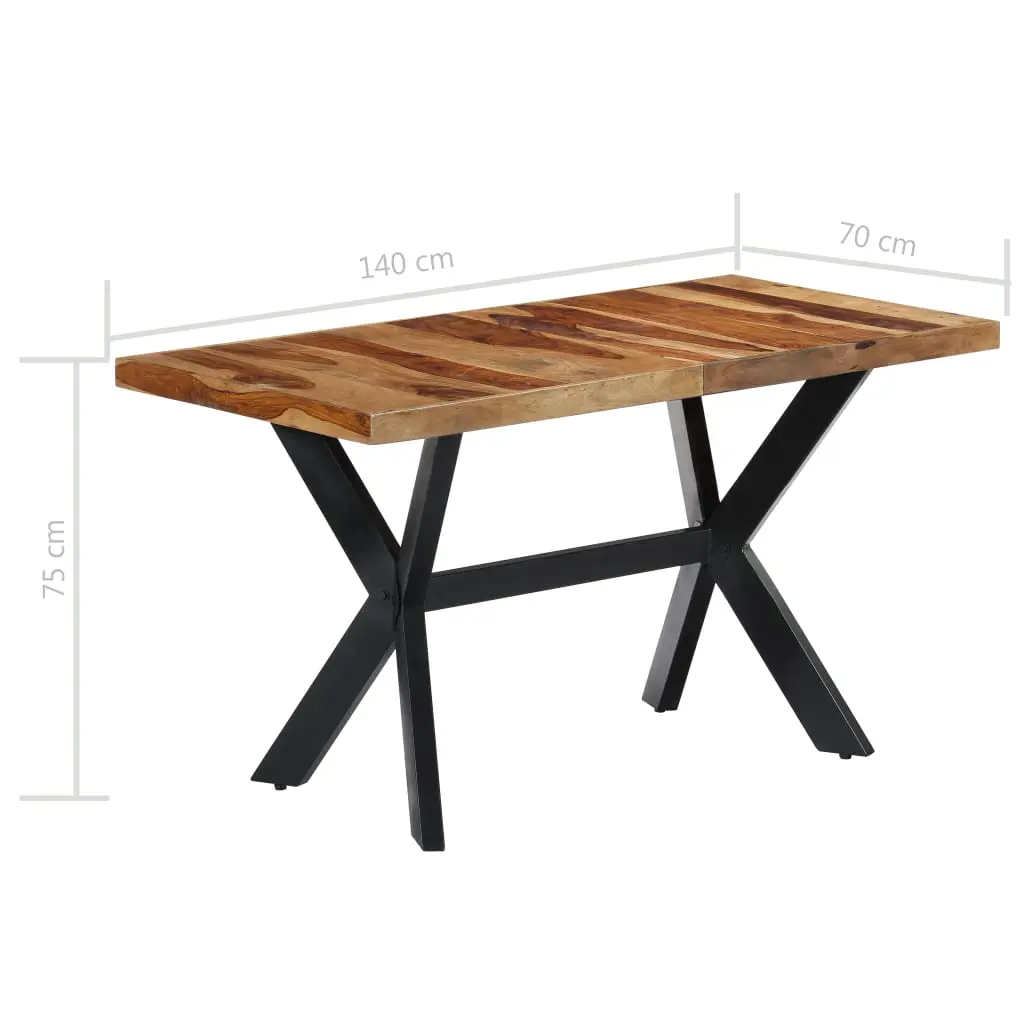 vidaXL Dining Table 140x70x75 cm Solid Sheesham Wood