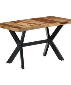vidaXL Dining Table 140x70x75 cm Solid Sheesham Wood