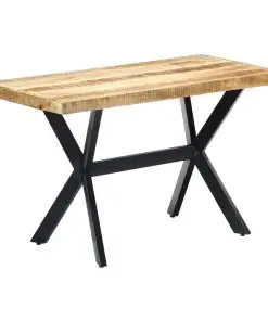 vidaXL Dining Table 120x60x75 cm Solid Rough Mango Wood