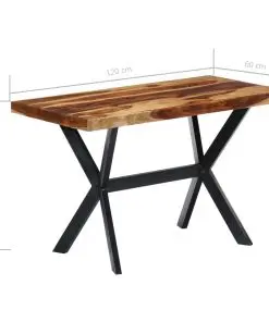 vidaXL Dining Table 120x60x75 cm Solid Sheesham Wood