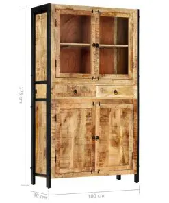 vidaXL Highboard 100x40x175 cm Solid Mango Wood