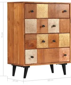 vidaXL Chest of Drawers 60x30x75 cm Solid Acacia Wood