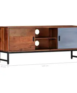 vidaXL TV Cabinet 120x30x49 cm Solid Acacia Wood