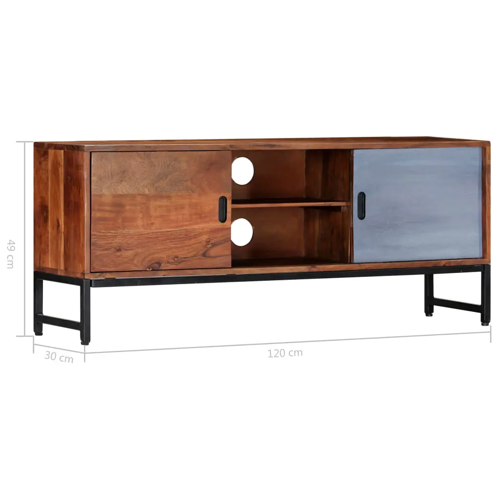 vidaXL TV Cabinet 120x30x49 cm Solid Acacia Wood