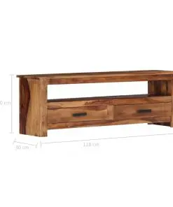 vidaXL TV Cabinet 118x30x40 cm Solid Sheesham Wood