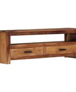 vidaXL TV Cabinet 118x30x40 cm Solid Sheesham Wood