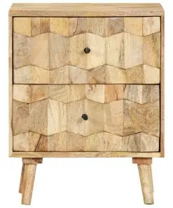 vidaXL Bedside Cabinet 40x30x50 cm Solid Mango Wood