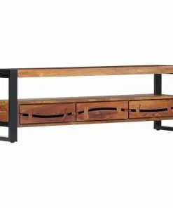 vidaXL TV Cabinet 140x30x45 cm Solid Acacia Wood