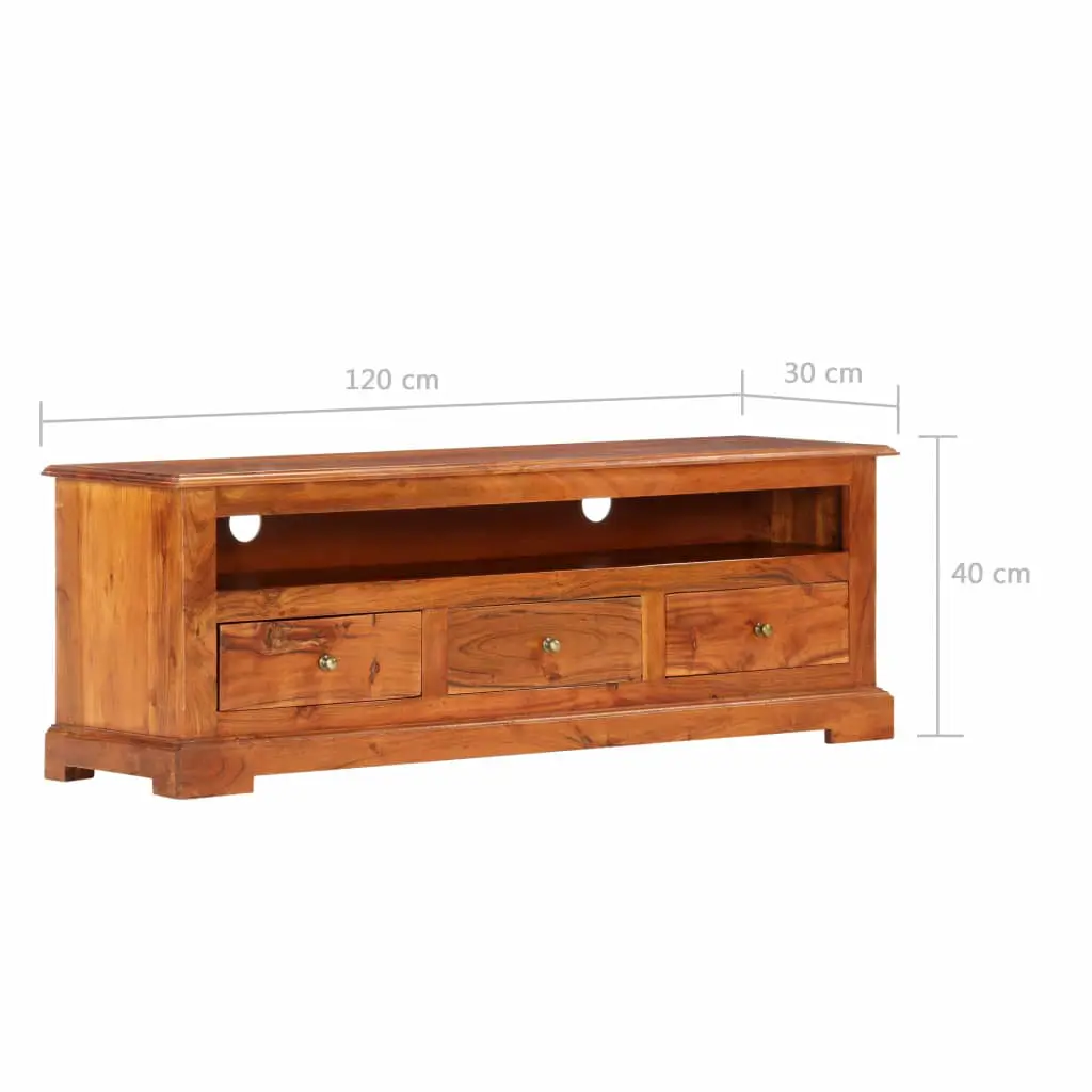 vidaXL TV Cabinet 120x30x40 cm Solid Acacia Wood