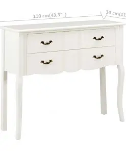 vidaXL Sideboard 110x30x85 cm White Solid Wood