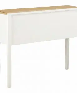 vidaXL Sideboard White and Brown 110x30x85 cm Solid Wood