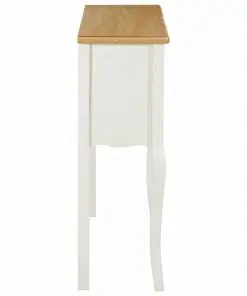 vidaXL Sideboard White and Brown 110x30x85 cm Solid Wood