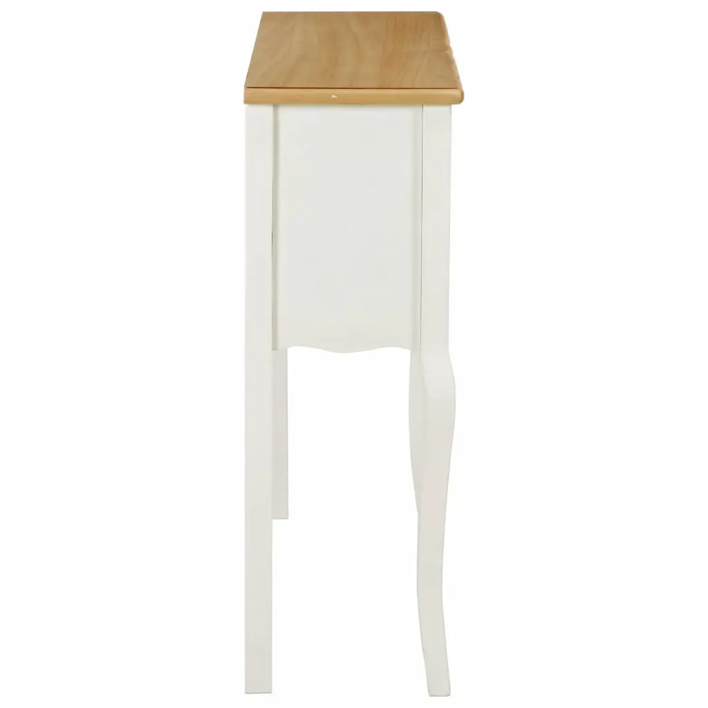 vidaXL Sideboard White and Brown 110x30x85 cm Solid Wood