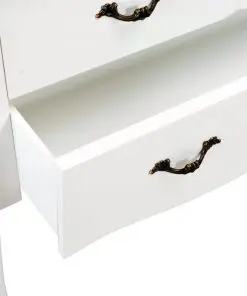 vidaXL Sideboard White and Brown 110x30x85 cm Solid Wood