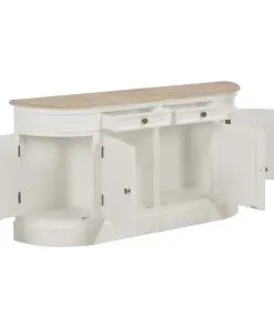 vidaXL Sideboard White 134x30x68 cm Solid Wood