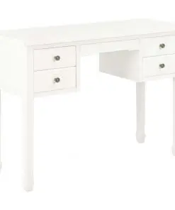 vidaXL Desk White 110x40x80 cm Solid Wood