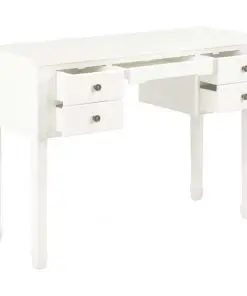 vidaXL Desk White 110x40x80 cm Solid Wood